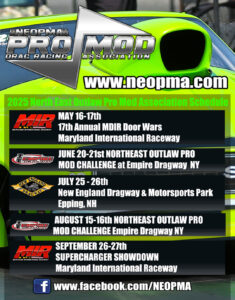 2025 NEOPMA Pro Mod Schedule 