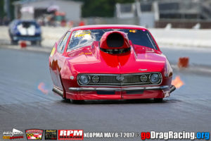 Ed Burnley's Iron Man Camaro Pro Mod in the 5 second zone easily