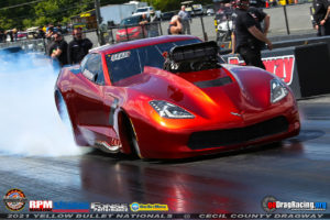 Pilot Miller and King Corvette Pro Mod at Cecil County Dragway