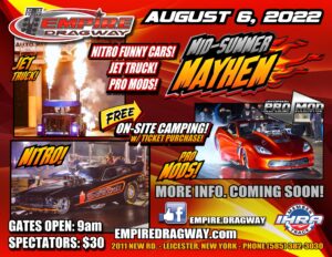 Aug. 5-6, 2022 NEOPMA Returns to Empire Dragway for Empire Northeast Outlaw Pro Mod Challenge III