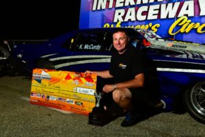 Kevin McCurdy takes the winners circle with Hard Racing
