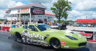Tommy the Undertaker Gray Corvette Pro Mod at Empire Dragway