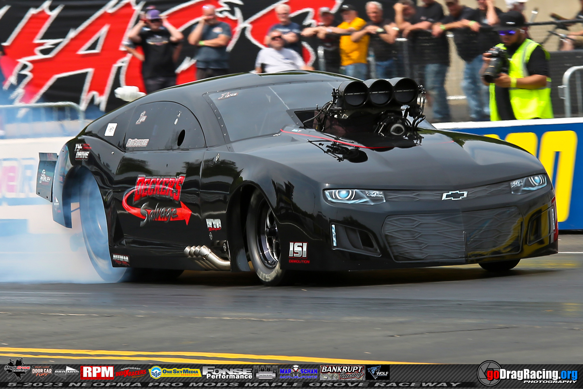 NEOPMA Champion Mike Decker Jr Qualifying Number One at Maple Grove Raceway